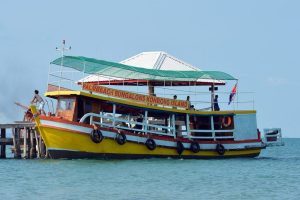 The ferry boat ariving at Koh Rong